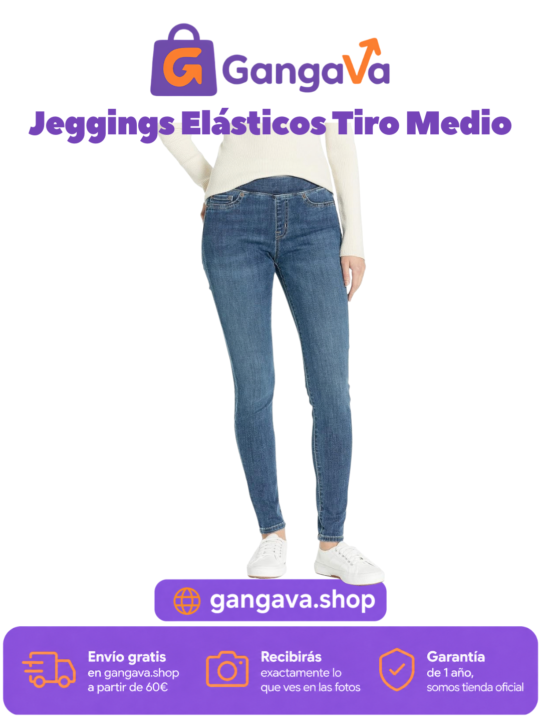 Jeggings Elásticos Tiro Medio talla 46 Amazon