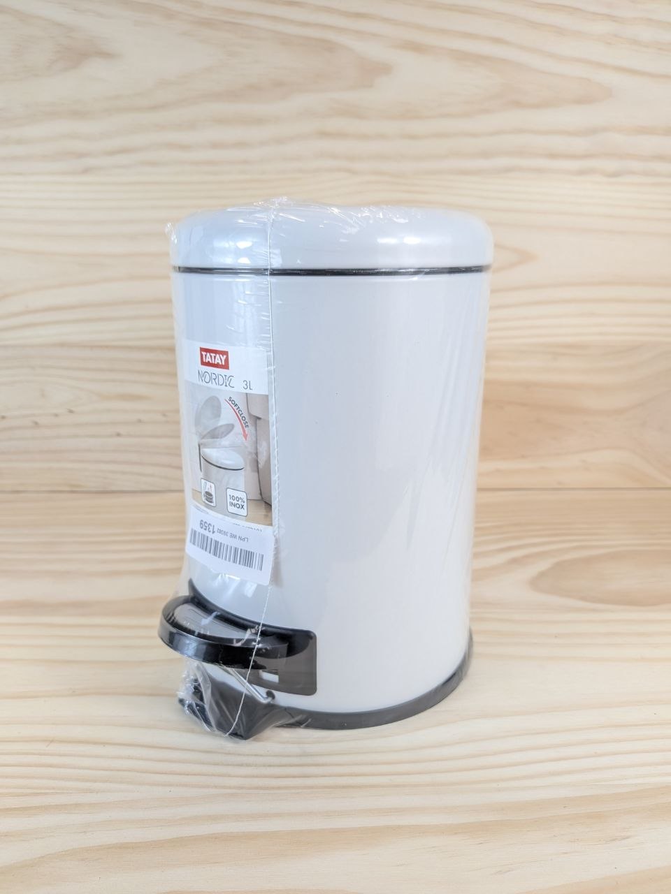 Tatay Papelera Baño Pedal 3L Blanco