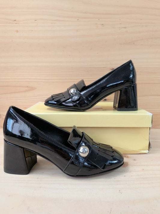 Mocasines Tacón Obsel Mujer 37 Negro Charol