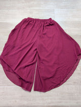 SHEIN Falda-Pantalón Midi Fluida Mujer M Burdeos