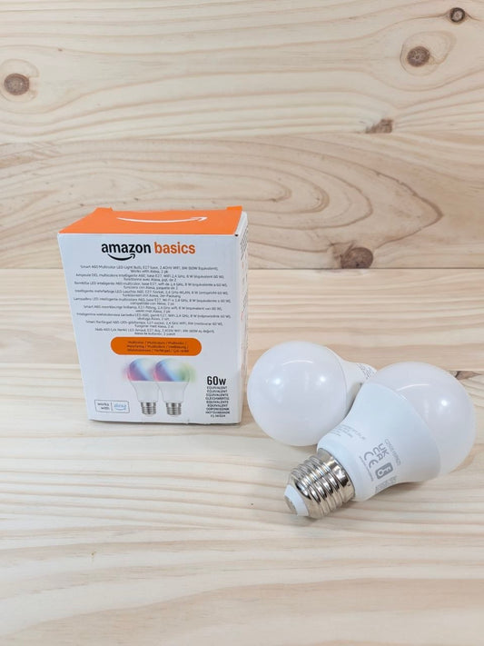 Pack 2 Bombillas Smart Amazon Basics E27 8W Alexa
