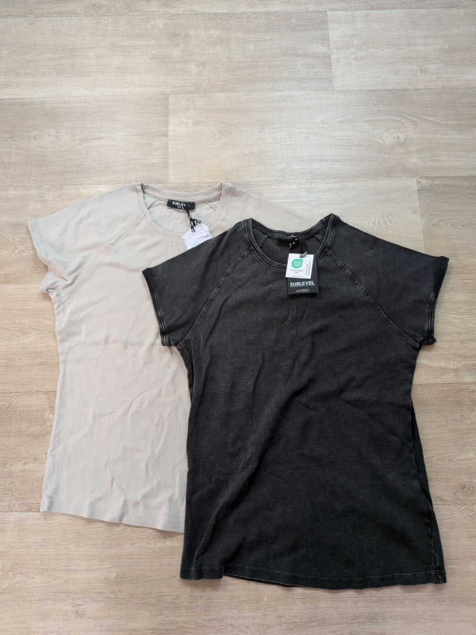 Pack 2 Camisetas SUBLEVEL Mujer L Gris y Beige