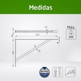 Escuadra Amig Modelo 9 250x200mm Acero Negro - foto 4