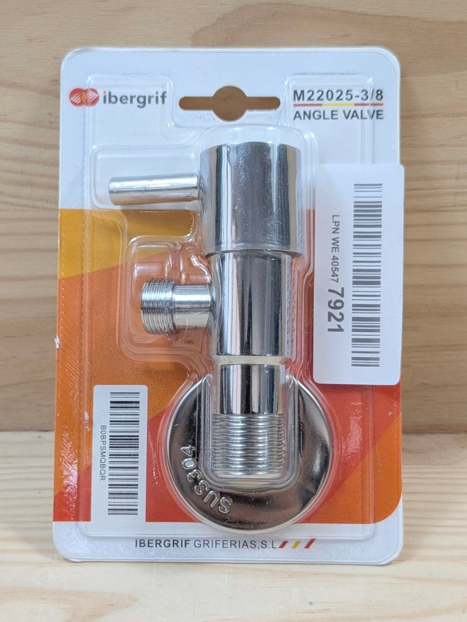 Llave Escuadra Ibergrif M22025 G1/2”xG3/8” Cromo