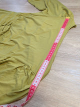Vestido Midi Drapeado Escote V Verde M - foto 5