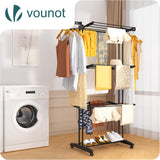 VOUNOT® Tendedero Vertical Plegable Tipo Torre 4 Niveles