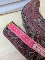 Botines Obsel Brocado Burgundy Dorado Talla 35 - foto 4