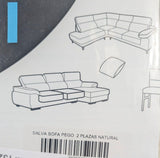 FAVERTI® Cubre Sofá 2 Plazas PEGO Natural Chenilla - foto 7