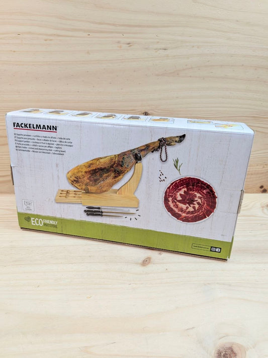Fackelmann Soporte Jamonero con Cajón y Cuchillos