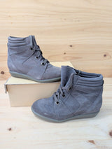 Sneakers Marina Seval Mujer 37 Piel Gris con Cuña