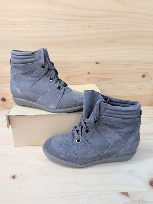 Sneakers Marina Seval Mujer 37 Piel Gris con Cuña