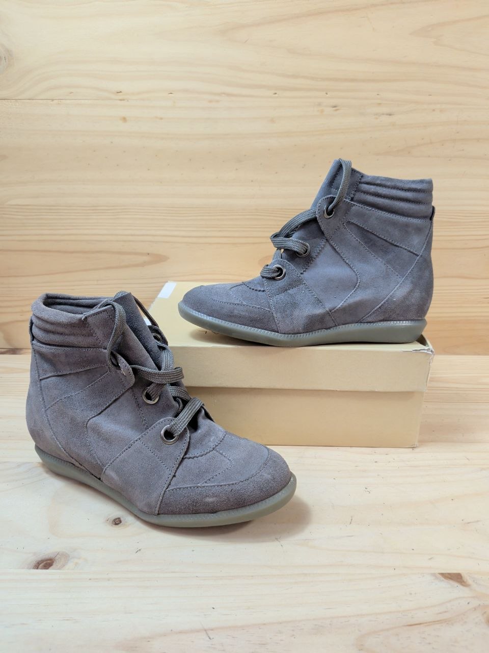 Botines Marina Seval Cuña Interior Gris Talla 37