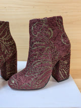 Botines Obsel Brocado Burgundy Dorado Talla 35 - foto 7