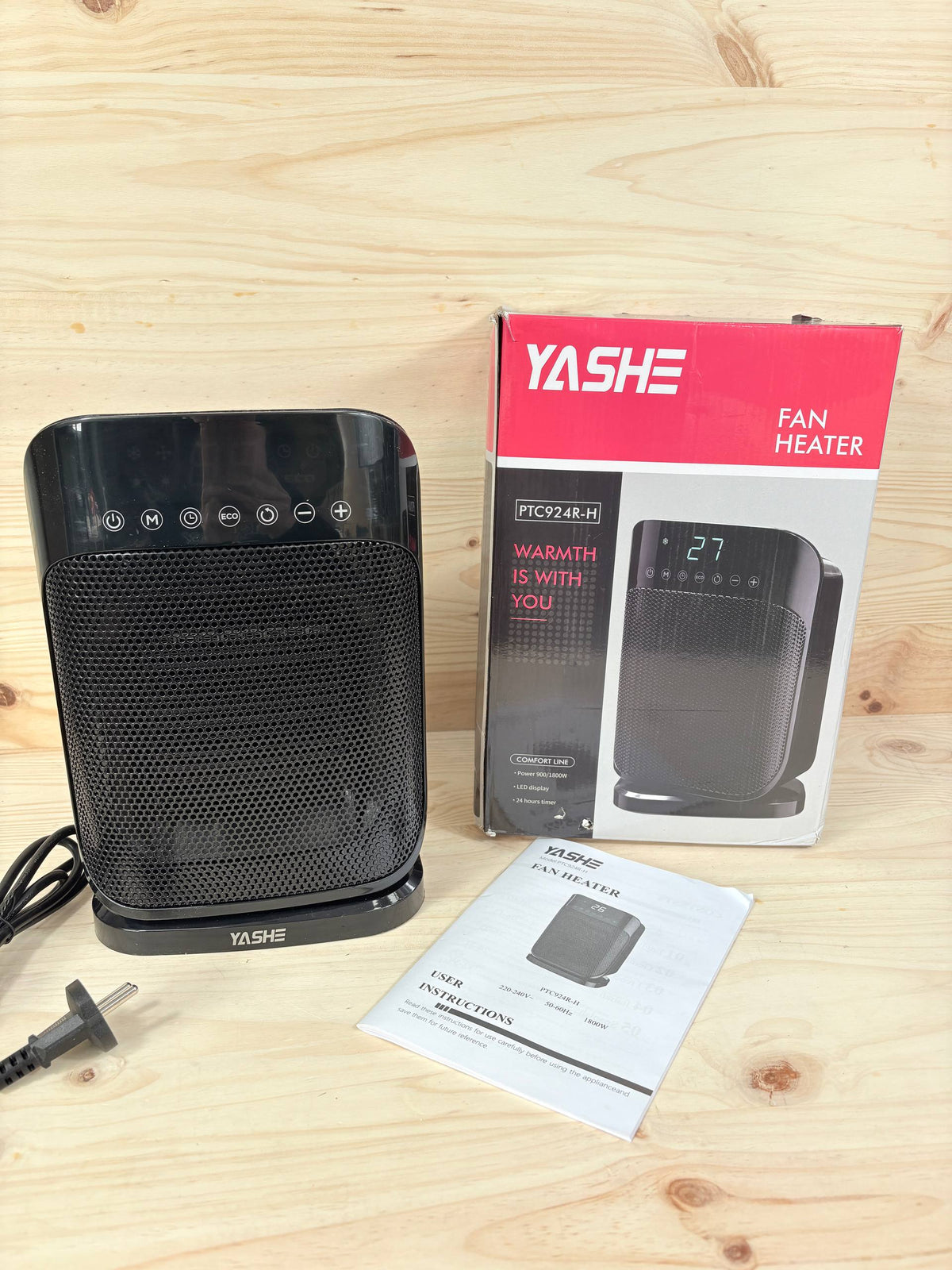 YASHE Ventilador Calefactor Cerámico 1800W Negro - foto 3