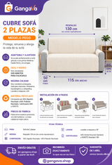 FAVERTI® Cubre Sofá 2 Plazas PEGO Natural Chenilla