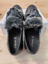 Mocasines Cuña Alesya Piel Negro T38 L215B01 - foto 7