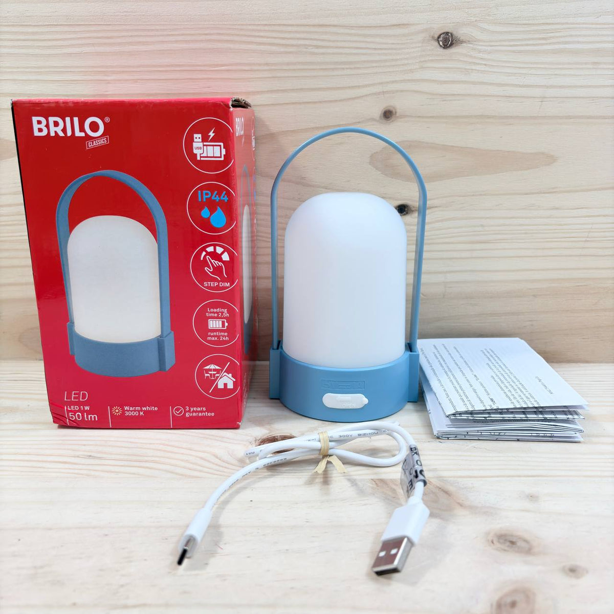 BRILONER - Lámpara de mesa LED inalámbrica IP44
