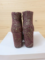 Botines Obsel Brocado Burgundy Dorado Talla 35 - foto 3