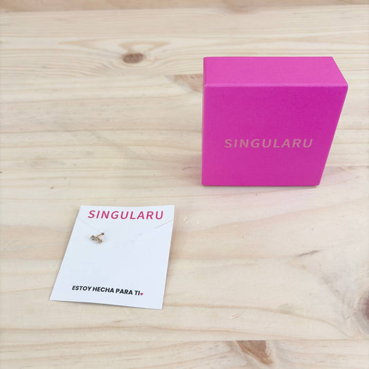 SINGULARU - Pendiente Suelto Triple Spark. Plat...