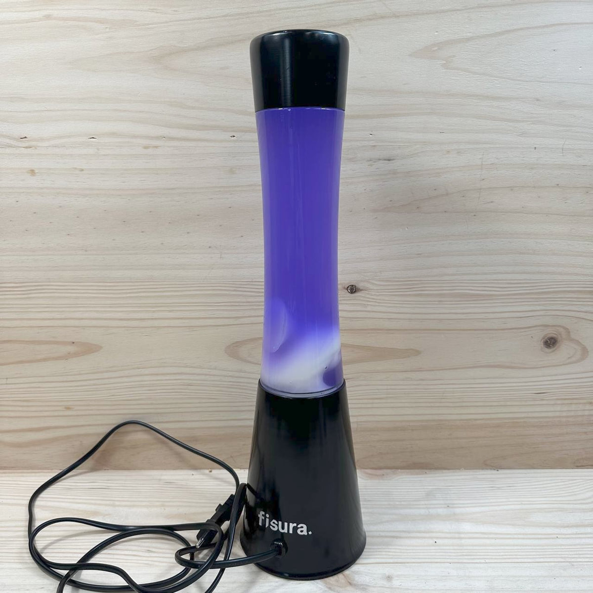 Fisura - Lámpara de lava morada con base negra