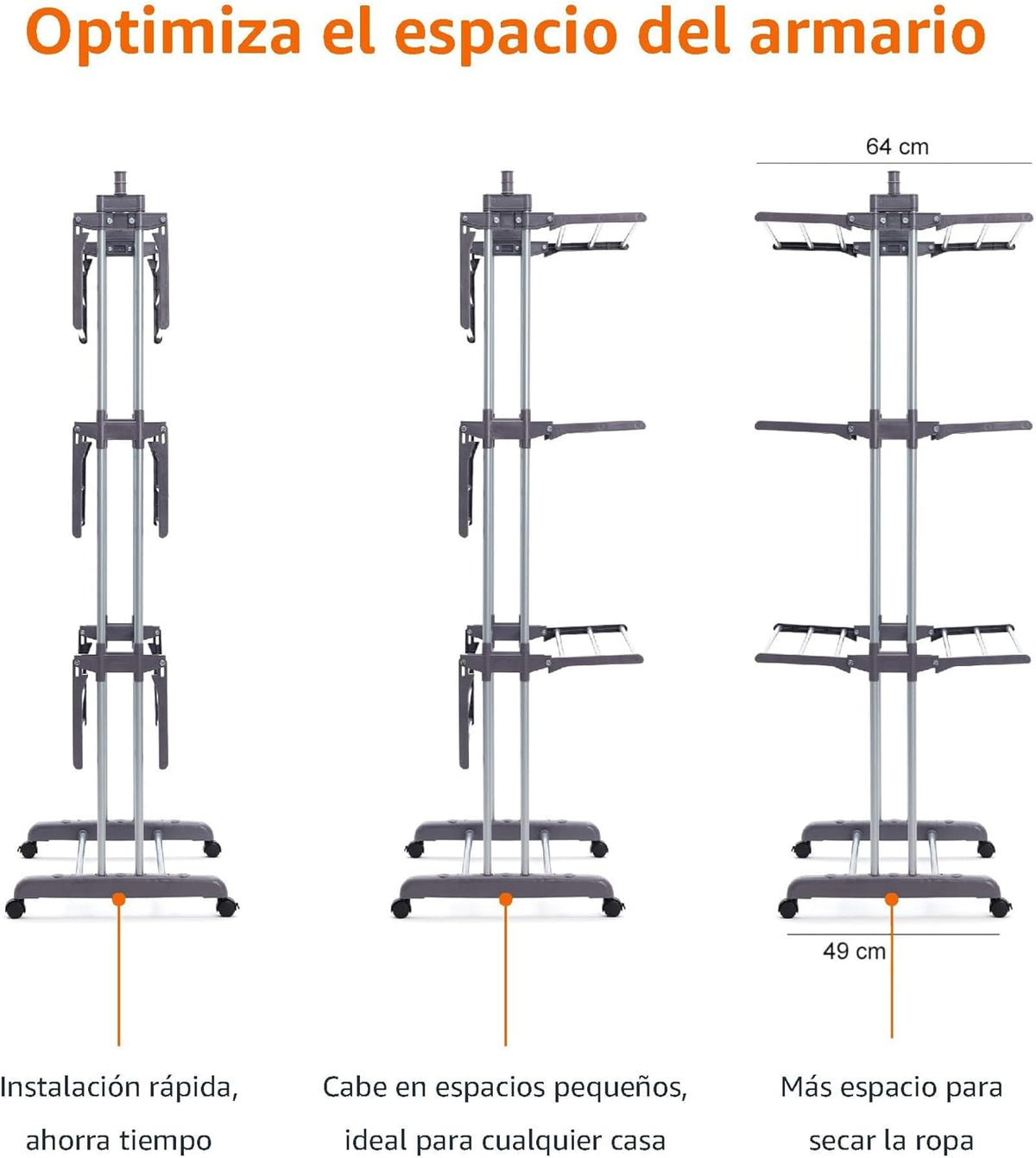 Amazon Basics Tendedero torre interior 4 niveles