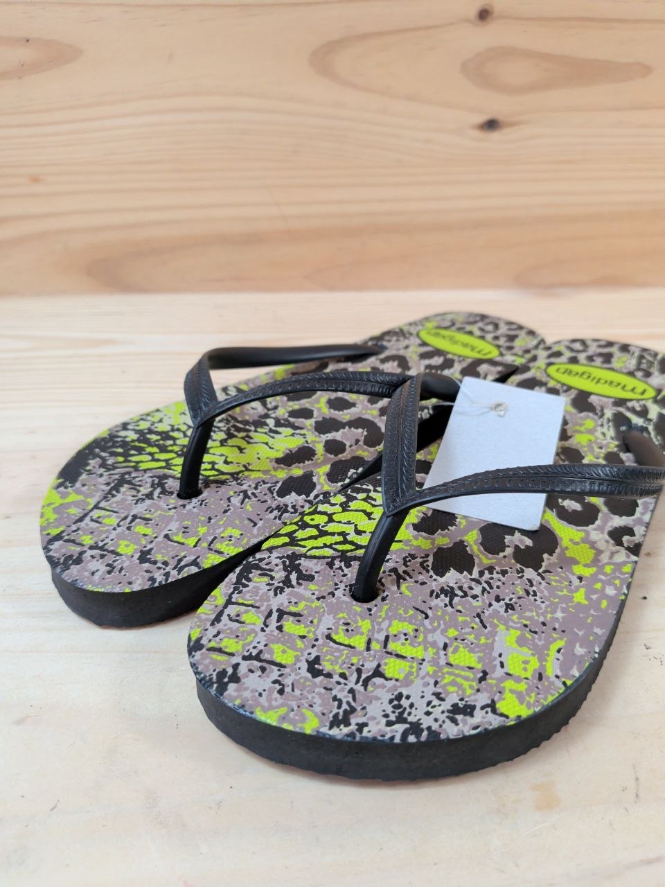 Chanclas Madigan Mujer 40 Animal Print Verde