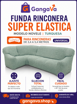 FAVERTI® Funda Rinconera NOVELE Turquesa 3,4-5,4m