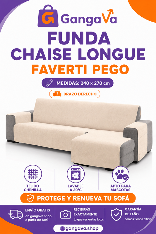 Cubre Sofá FAVERTI PEGO Chaise Derecho 240cm