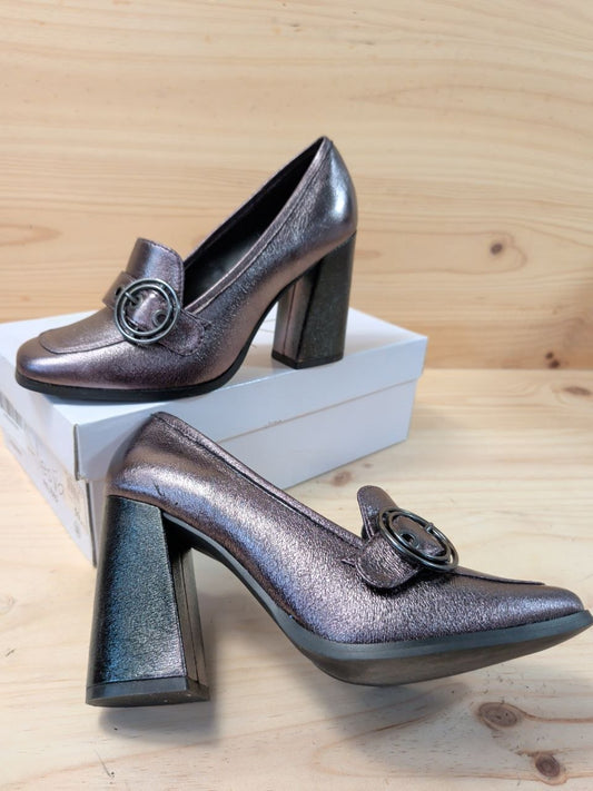 Tacones mocasín Alesya L106B06 peltro 38
