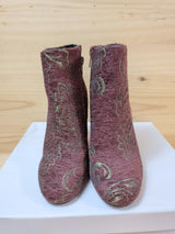Botines Obsel Brocado Burgundy Dorado Talla 35 - foto 2