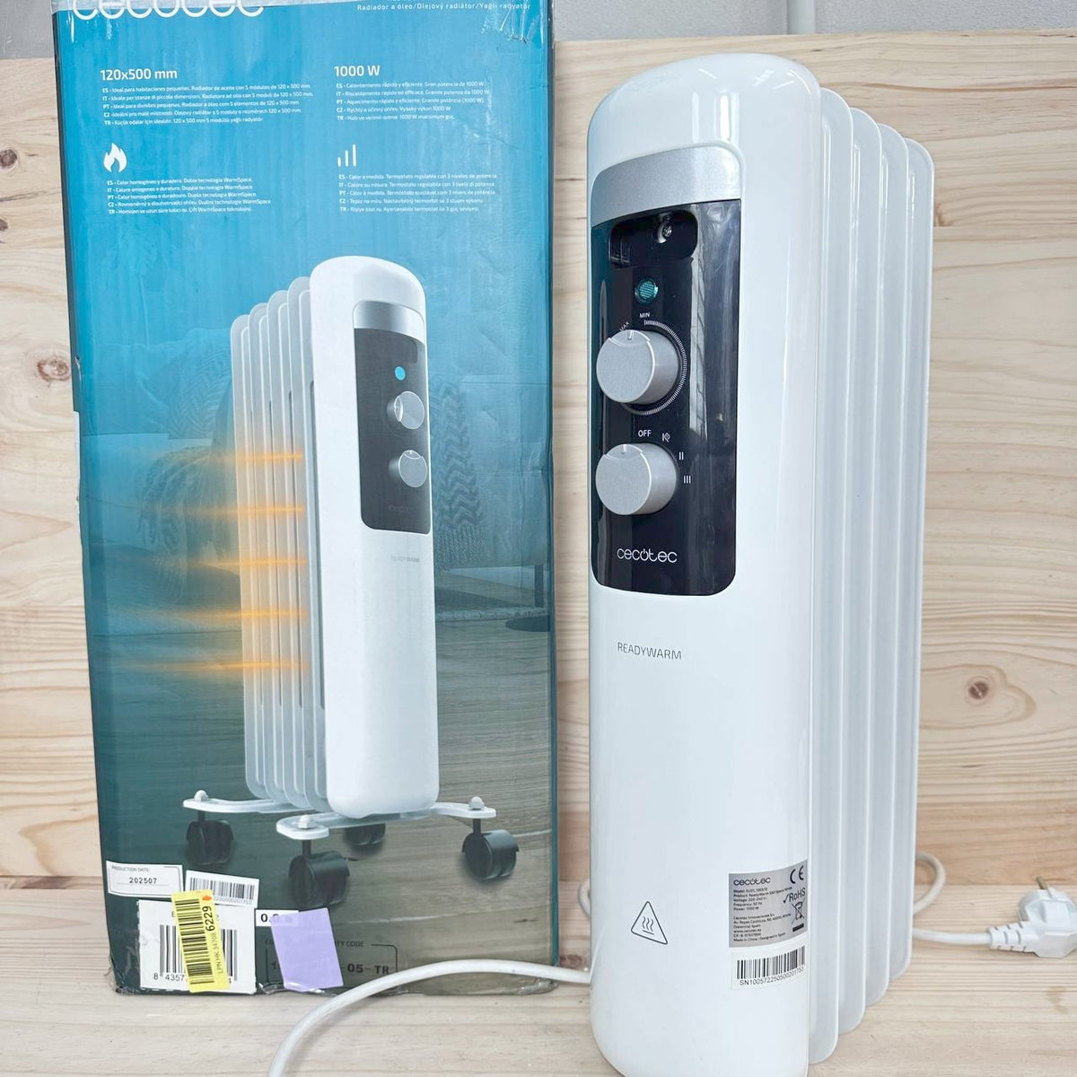 Radiador Aceite Cecotec 1000W 5 Módulos