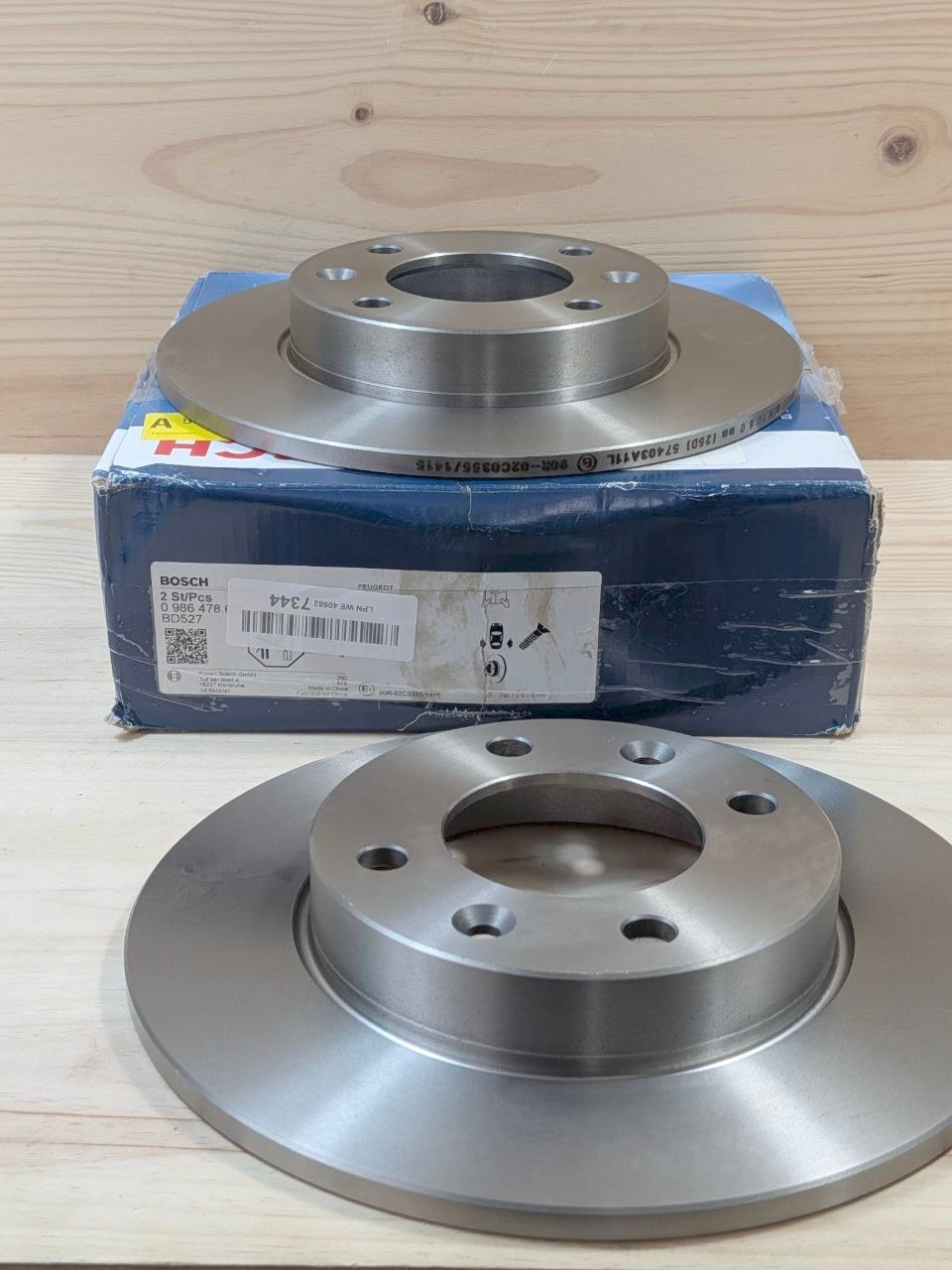 2 Discos Freno Bosch BD527 Traseros 248mm