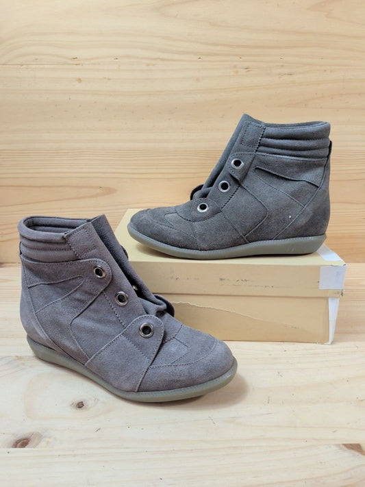 Botines Marina Seval Cuña Interior Piel Gris 37