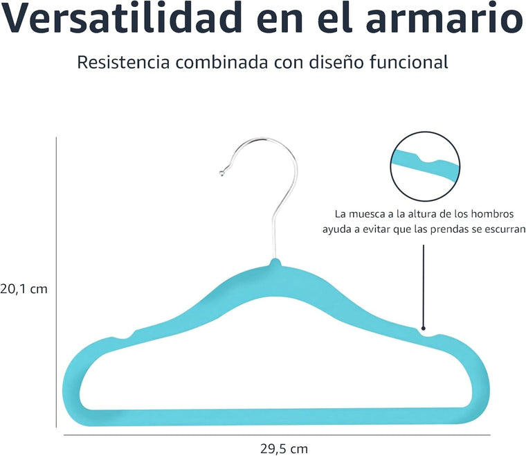 Amazon Basics Perchas Antideslizantes de Tercio...