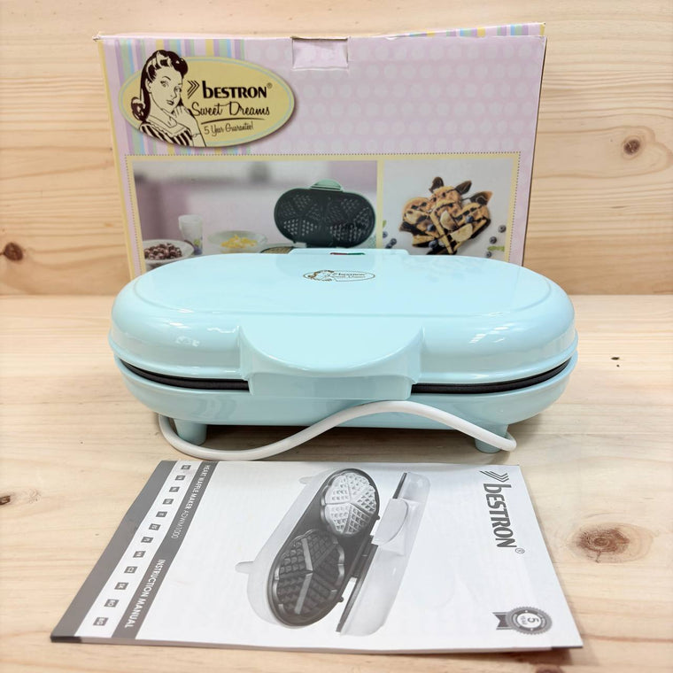 Bestron Gofrera Doble Corazón Retro Verde 1200W