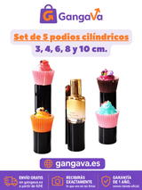 Set 5 Podios Acrílico Negro Joyería 3-10cm - foto 4